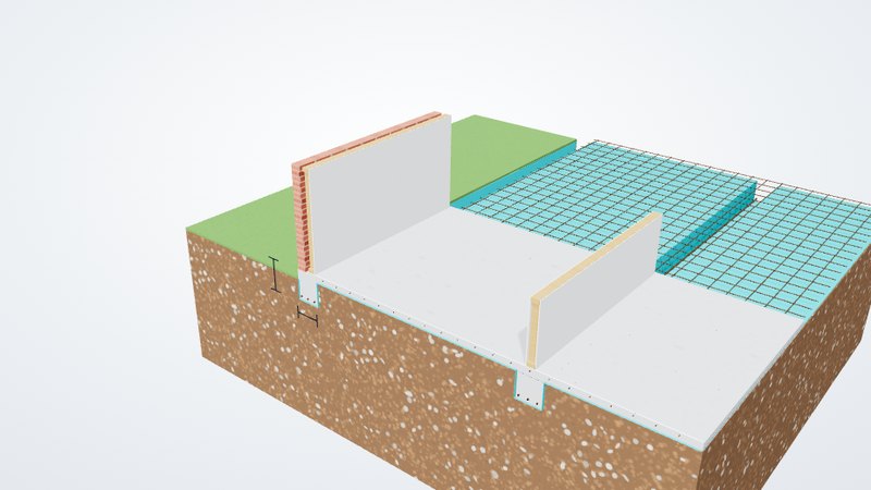 3D cutaway of a stiffened raft edge beam
