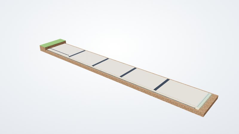 3D model of a slab with movement joints